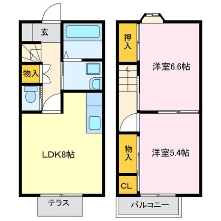 チャーミーライフ横落の物件間取画像